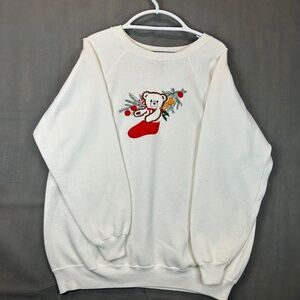 Vintage Hanes Sweatshirt Women's 2XL Christmas Pullover Sweatshirt Embroidered